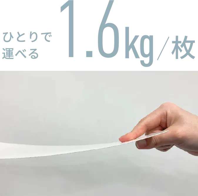 ひとりで運べる1.6kg/枚
