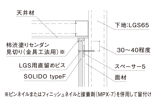 天井との取合い部の画像